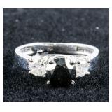 14k White Gold Black Diamond Ring CRV $6009