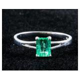 14k White Gold 0.65ct Emerald Ring RV $1400