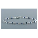 14k Gold 4.50ct Sapphire Bracelet CRV $3000