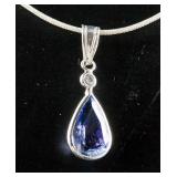 2 ct Tanzanite & 0.06ct Diamond Pendant CRV $2000
