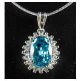 0.25ct Diamond & 2.70ct Topaz Pendant CV $3566