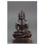 Chinese Black Rosewood Carved Buddha Statue