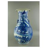 Kangxi Style Large Blue & White Porcelain Vase