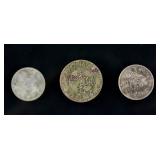 Three  Assorted Chinese Silver Coin