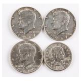 4 Assorted 1960-70 US Coins KM-202a, 205 and 207