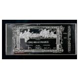 Commemorative Silver Art Bar Banque de France Cinz