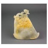 Chinese Archaistic Yellow Jade Carved Dragon Axe