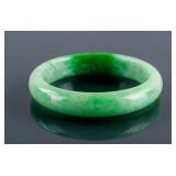 Burma Green Jadeite Carved Bangle