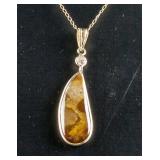 Ammolite 0.09ct Diamond Necklace CRV $1800