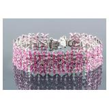 Sterling Silver 18ct Ruby Bracelet CRV $3150