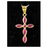 18k Gold 0.94ct Natural Ruby Pendant CRV $1200
