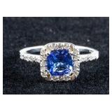 10k White Gold Tanzanite & Diamond Ring RV $3300