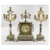 1878 French Table Clock Garniture Set