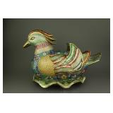 Rare Fine Cloisonne Bronze Duck Figure Qianlong MK