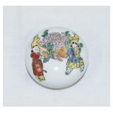 Chinese Porcelain Cosmetic Case Amorous Scene