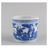 Chinese Blue & White Porcelain Scholar Brushpot