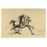 Salvador Dali 1904-1989 Spain Ink Study Knight
