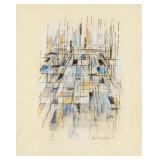 Vieira Da Silva 1952 Mixed Media on Paper