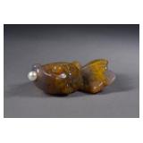 Chinese Carved Jade Carp Snuff Bottle