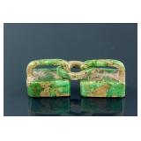 Chinese Green Hardstone Carved Double Seals