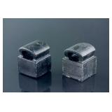 Pair Chinese Dark Green Hardstone Carved Seal