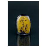 Chinese Crow Skin Shoushan Stone Craved Boulder