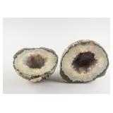 2 Amethyst Crystal Geodes