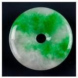 Burma Green Jadeite Carved Peace Pendant