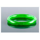 Burma Emerald Green Jadeite Carved Bangle