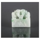 Chinese Green Jadeite Dragon Seal