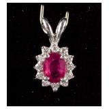 0.65ct Ruby & 0.18ct Diamond Pendant CRV$1300