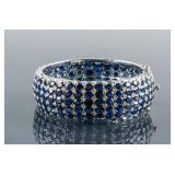 Sterling Silver Oval Cut 140ct Sapphire Bracelet