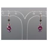 4.20ct Pink-Purple Sapphire Earrings CRV$2650
