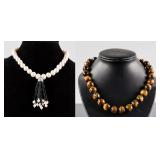 Set of Tiger Eye & Pearl Necklace CRV $1405