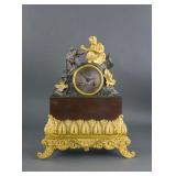 Old European Gilt Table Clock Working Condition