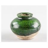 Chinese Small Green Glaze Pottery Jar