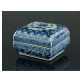 Fine Blue and White Square Porcelain Box Xuande MK