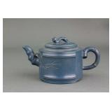 Chinese Fine Blue Zisha Teapot with Artist Mark