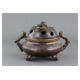 Chinese Fine Bronze Flower Censer with Xuande Mark
