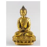 Chinese Gilt Bronze Shakyamuni Buddha Statue