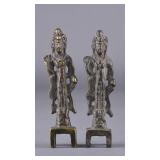 Pair of Tang Dynasty Bronze Buddhist Figures