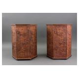 Pair Chinese Bamboo Carved Dragon Vase