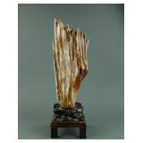 Chinese Fine Wood Fossil Scholar Stone with Stand