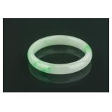 Chinese Grade A Green Jadeite Bangle COA