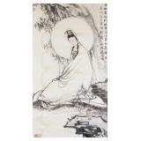 Wang Xiqi b.1938 Chinese Watercolour Guanyin