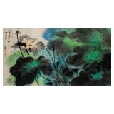 Zhang Daqian 1899-1983 Chinese Watercolour Scroll