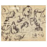 Walt Kelly (American 1913-1973) Pen & Ink Nude