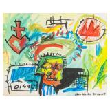 Jean-Michel Basquiat 1960-1988 US Mixed Media Head