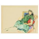 Franklin White 1892-1975 Australia Pastel Oil Lady