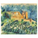 Paul Cezanne 1839-1906 French Tempera Landscape